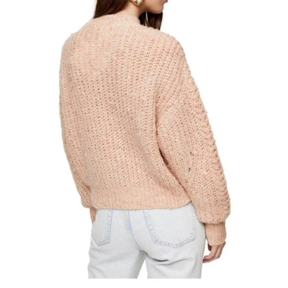 Topshop Pointelle Neppy Knitted Jumper Pink - Picture 2 of 13